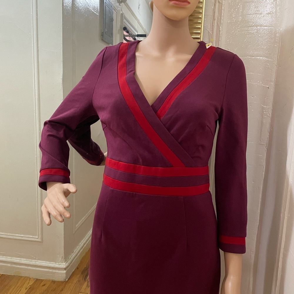 Boden Deep Red Long Sleeve Dress - Picture 12 of 13